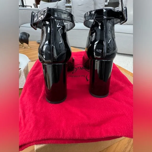 Christian Louboutin SOVAL 85 PATENT BK01 Black - Picture 9 of 12